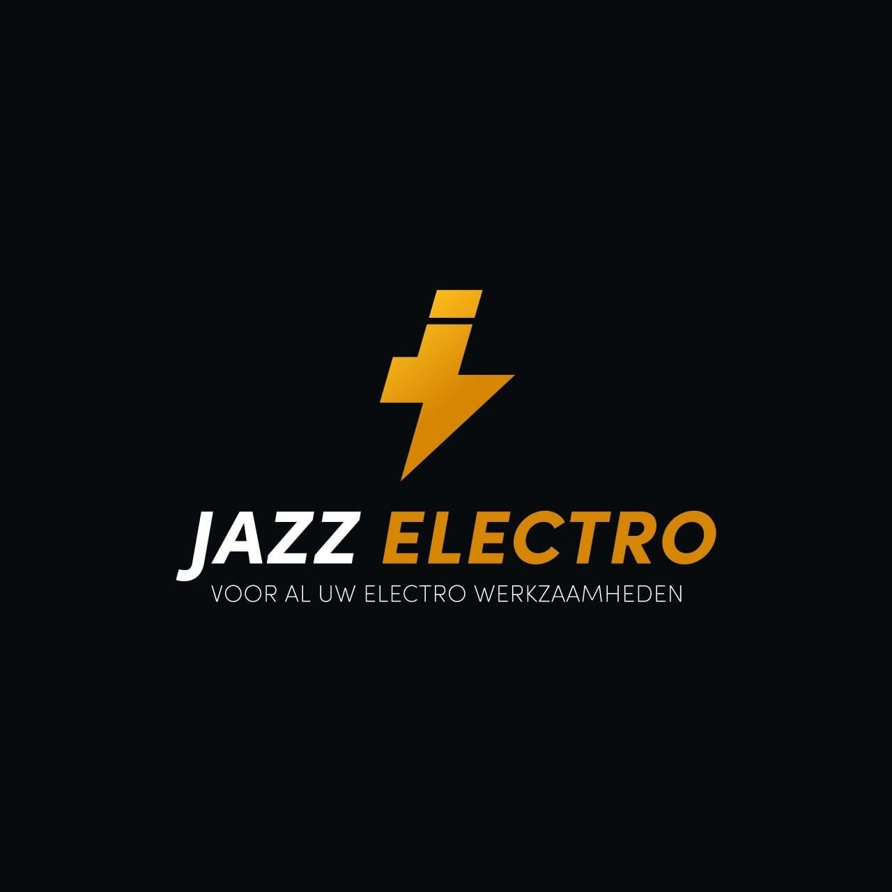 Jazz Electro logo – zwarte variant Logo op zwarte achtergrond voor krachtige merkpresentatie